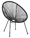 Gartenstuhl ACAPULCO II Polyrattan Schwarz