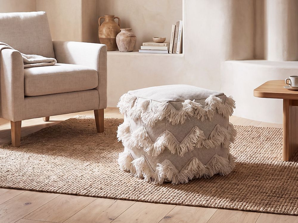 Pouf NASHIK Coton Beige