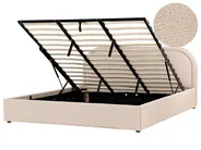 Ottoman Bed QUILLIEN Boucle Beige 180 x 200 cm (EU Super King)_989911
