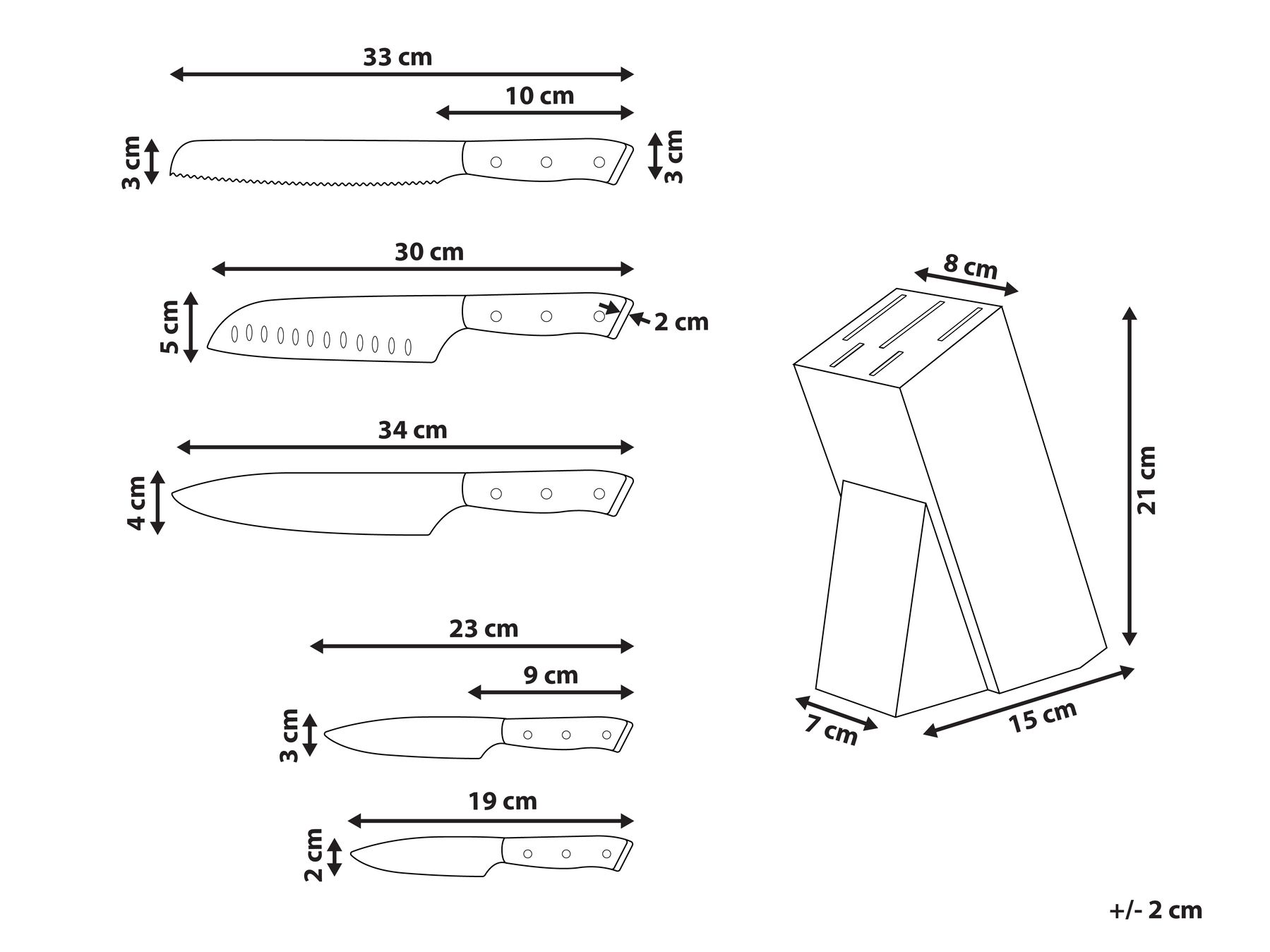Messerblock-Set 5-teilig IKEDA Schwarz_1022860