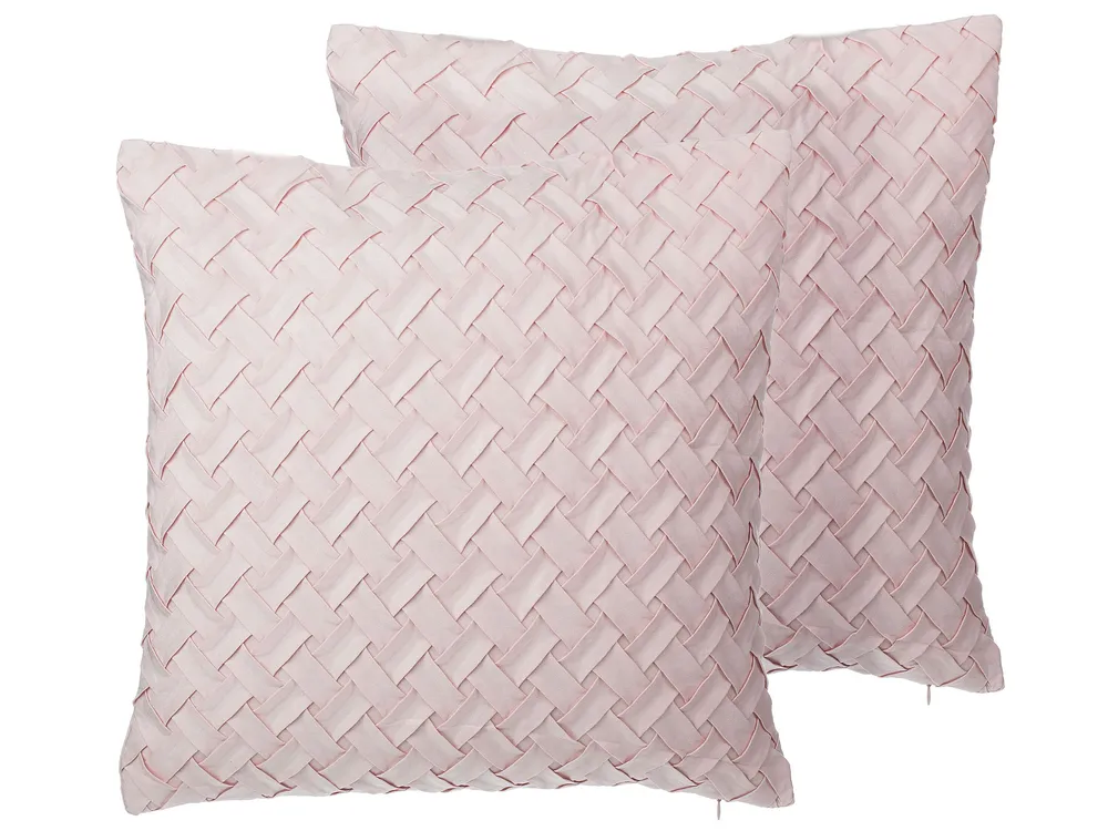 Dekokissen 2er Set TITHONIA 45 x 45 cm Rosa ZickZack-Muster