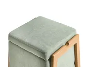 Pouf mit Stauraum EDLAND Stoff 45 cm Hellgrün_1038240