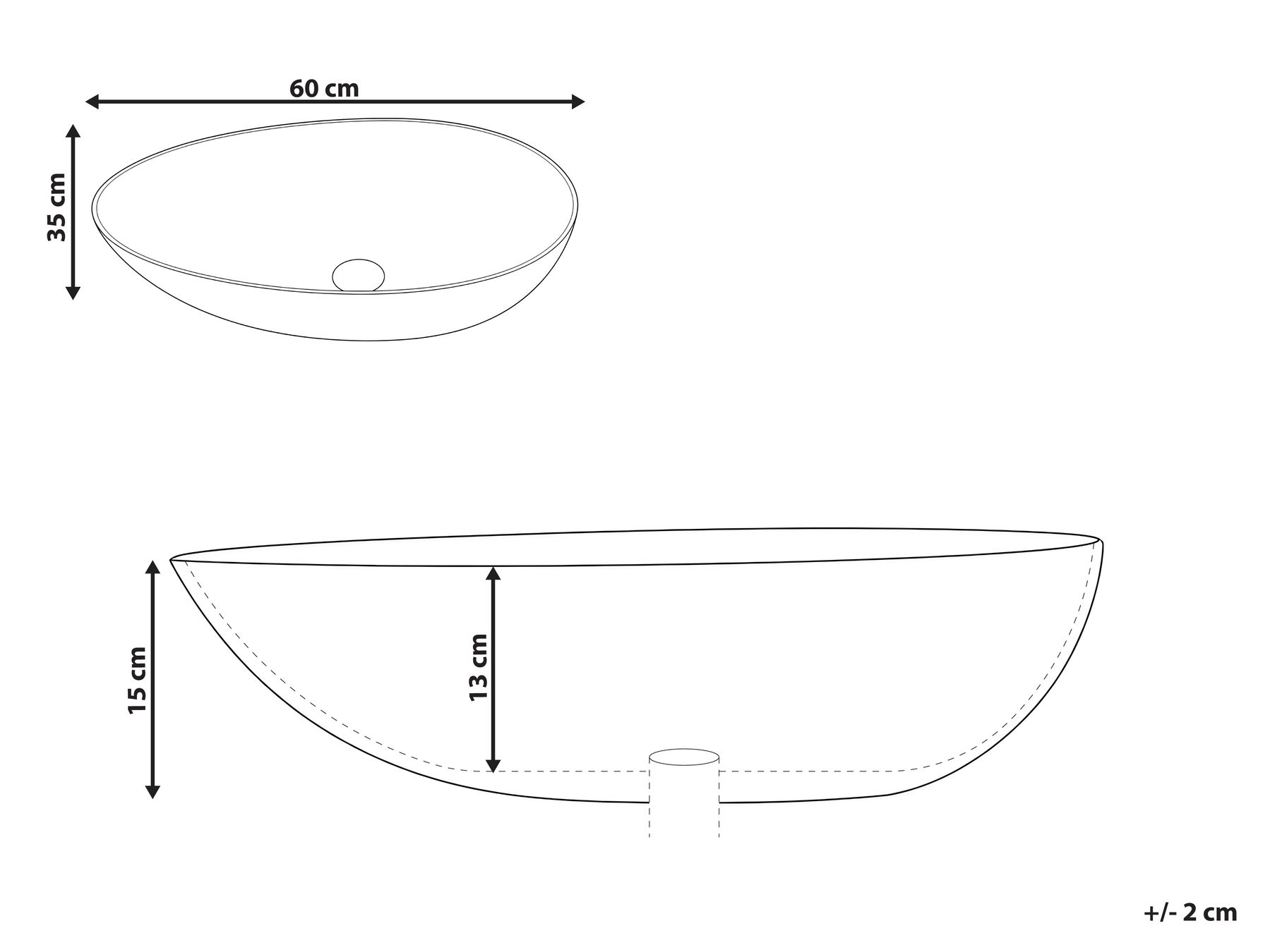 Countertop Basin SAUZAL 600 x 350 mm White_1098838