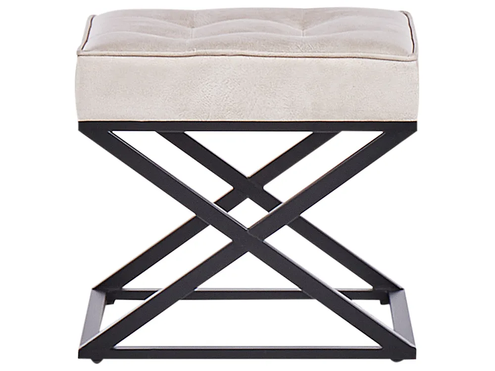 Footstool MURDO Faux Leather Beige_949039