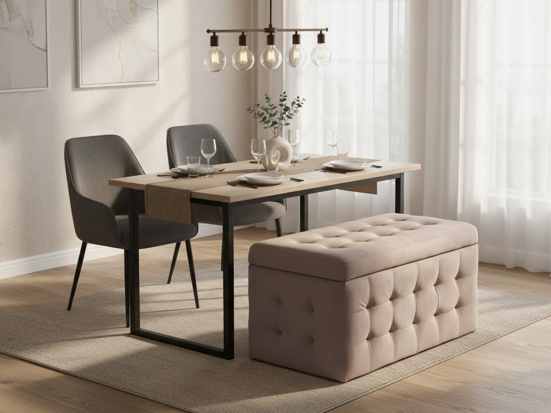 Storage Ottoman MICHIGAN Velvet Pink_816511