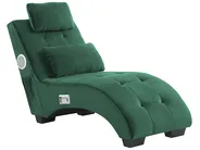 Chaiselongue SIMORRE mit Bluetooth-Lautsprecher Samtstoff Smaragdgrün_823075