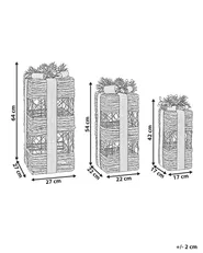 Weihnachtsdekoration 3er Set LED NAKILLA 64/54/42 cm Weihnachtsgeschenke Braun_1179722