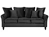 Sofa 3-Sitzer BORNHOLM Samtstoff Schwarz