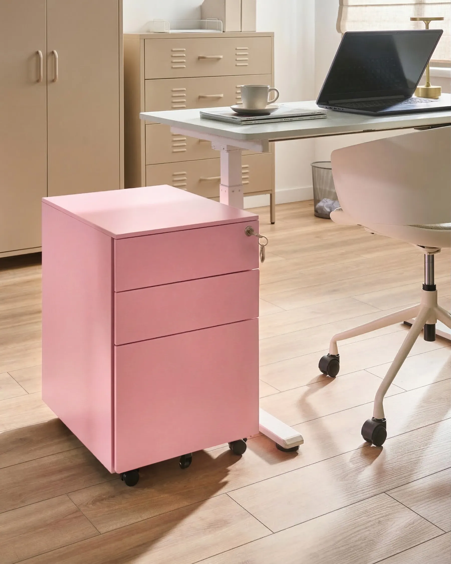 Büroschrank CAMI Metall Rosa_843909