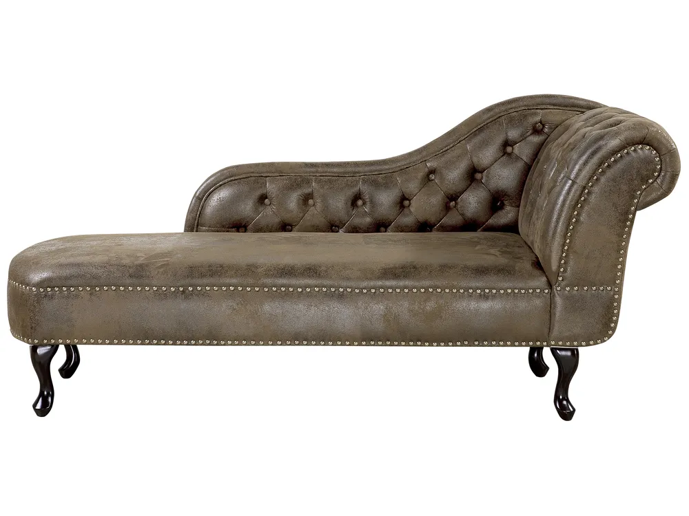 Rechtsseitige Chaiselongue NIMES Kunstwildleder Braun