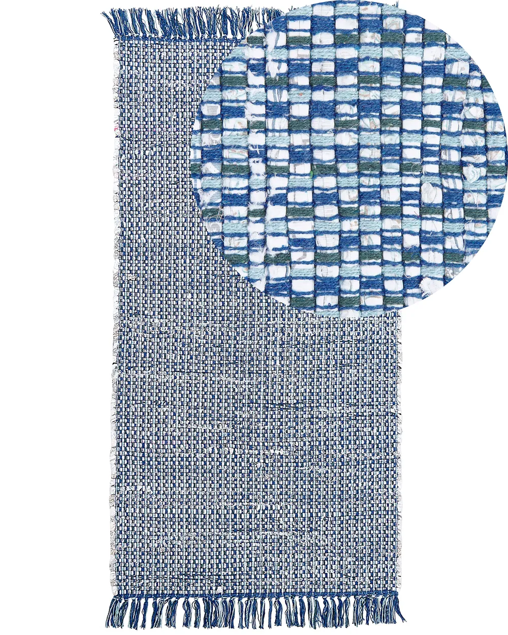 Teppich BESNI Blau 80 x 150 cm Baumwolle
