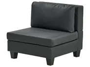 Modular Corner Sofa 5 Seater UNSTAD with Ottoman Faux Leather Black Left Hand_936837