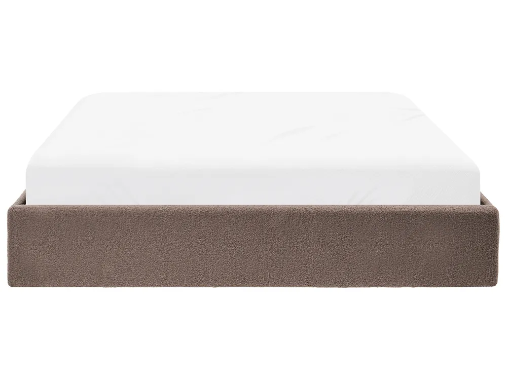 Bett mit Stauraum ohne Kopfteil DINAN Bouclé Taupe 180 x 200 cm_1120224