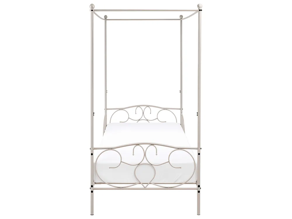 Himmelbett Metall SORMERY 90 x 200 cm Hellbeige_1073127