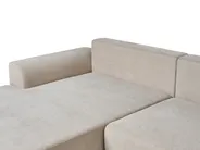Eckschlafsofa 3-Sitzer NUBORG Chenillegewebe Hellbeige linksseitig_1017682