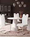 Esszimmerstuhl 2er Set PICKNES Kunstleder Cremeweiß