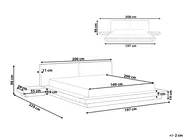 Bett mit LED Bouclé ZEN 160 x 200 cm Naturfarbene Esche_1079883
