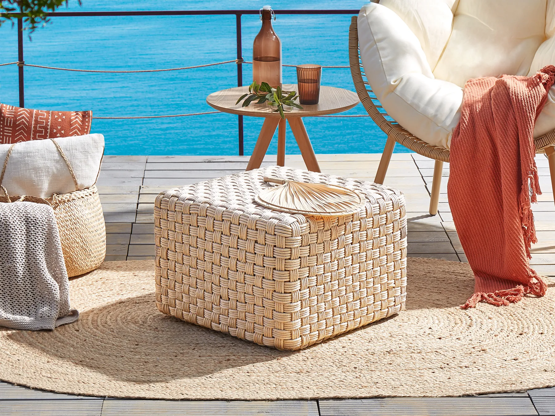 Pouf NALLI Kunststoff Hellbeige_939231