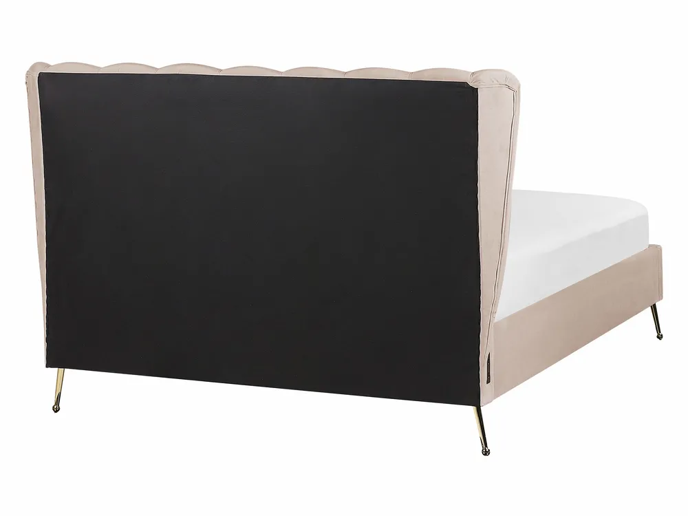Bett mit Lattenrost Samtstoff MIRIBEL 140 x 200 cm Taupe_870566
