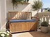 Garden Bench with Cushion SOVANA 120 cm with Storage Acacia Wood Blue
