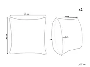 Dekokissen 2er Set LUBHA 42 x 42 cm Webpelz Dunkelblau Ohne Muster_854249