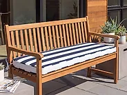 Bench Seat Pad Cushion VIVARA 152 x 54 cm Navy Blue_1174336