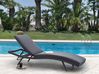 Sonnenliege mit Kissen AMELIA mit Relaxfunktion Metall Dunkelgrau