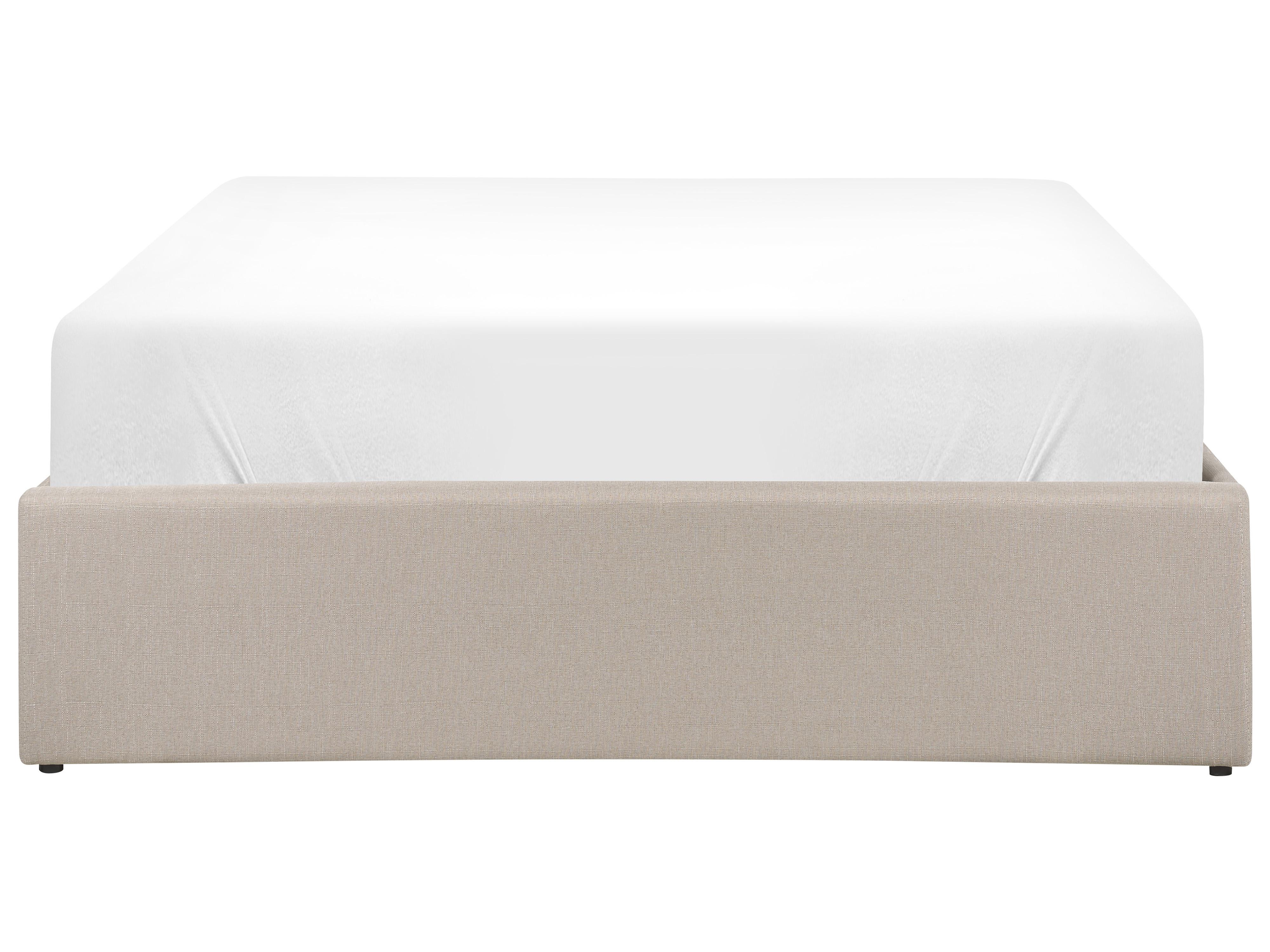 Ottoman Bed without Headboard DINAN Fabric Taupe 120 x 200 cm (EU Small Double)_1187471