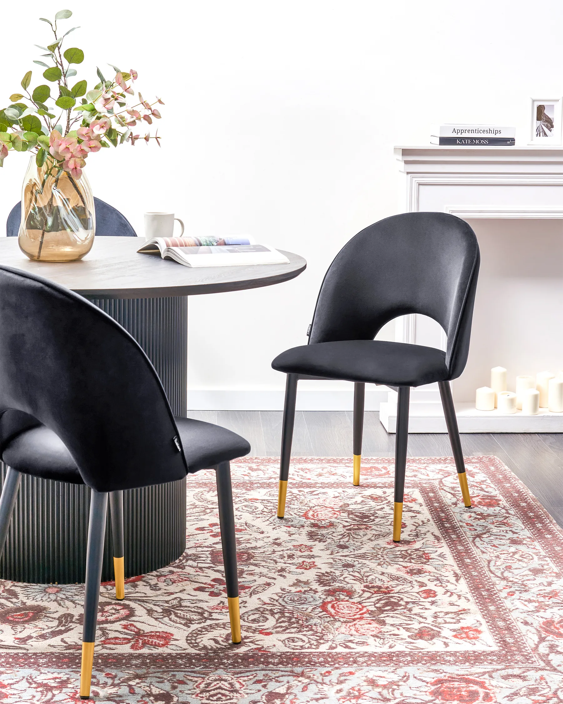 Set of 2 Dining Chairs MAGALIA Velvet Black_767849