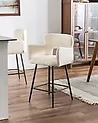 Set mit 2 Barstühlen SANILAC Bouclé Cremeweiß