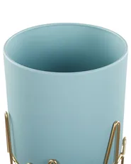 Blumentopf mit Beinen KALANDRA 19 cm Metall Hellblau_804742