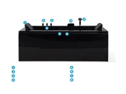 Kotna masažna kad z osvetlitvijo LED VARADERO 183 x 90 cm Črna Desno_787094