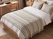 Kuscheldecke PANVEL Baumwolle 130 x 180 cm Weiß_1178876
