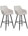 Set mit 2 Barstühlen CASMALIA Samtstoff Taupe