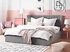 Bett mit Stauraum VION Samtstoff Grau 180 x 200 cm