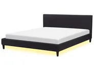 Bett mit LED Stoff FITOU 180 x 200 cm Schwarz_796164