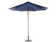 Gartenmöbel Set 6-Sitzer AMANTEA mit Schirm Akazienholz Blau_880703