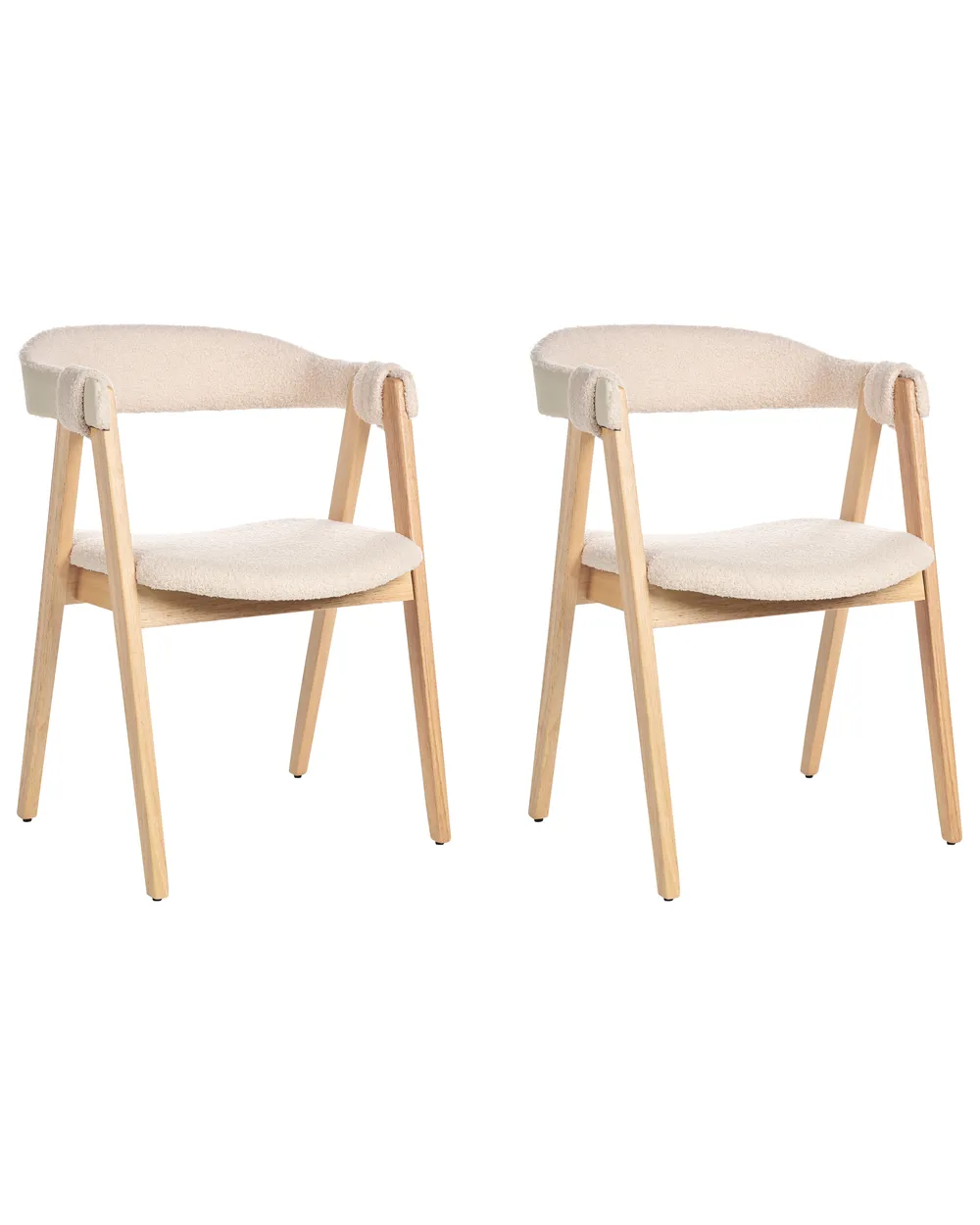 Esszimmerstuhl 2er Set DAY Bouclé Hellbraun / Beige_949159
