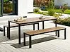 Gartenmöbel Set mit Bänken 6-Sitzer NARDO Braun / Schwarz
