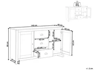 Sideboard mit 2 Türen LANSIN Hellbraun_832905