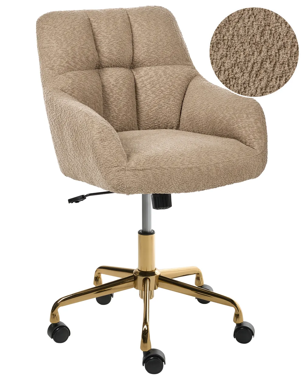 Desk Chair PALMDALE Boucle Light Brown