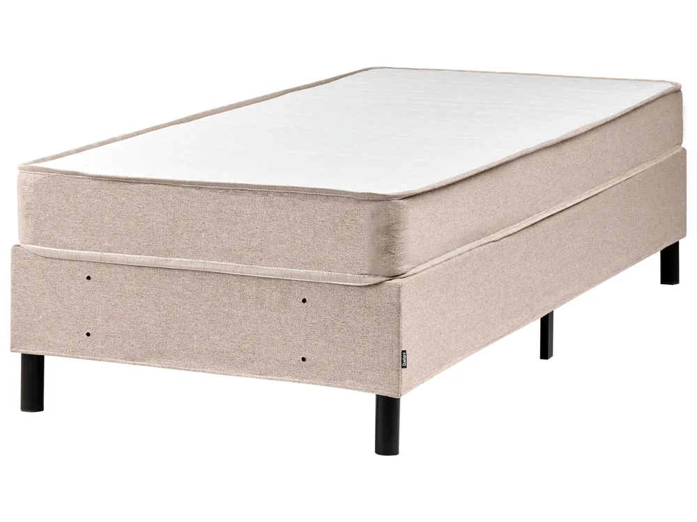Boxspringbett ohne Kopfteil Stoff COUNTESS 90 x 200 cm Beige_1054086