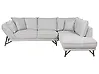 Corner Sofa ELGA Linen Light Grey Left Hand