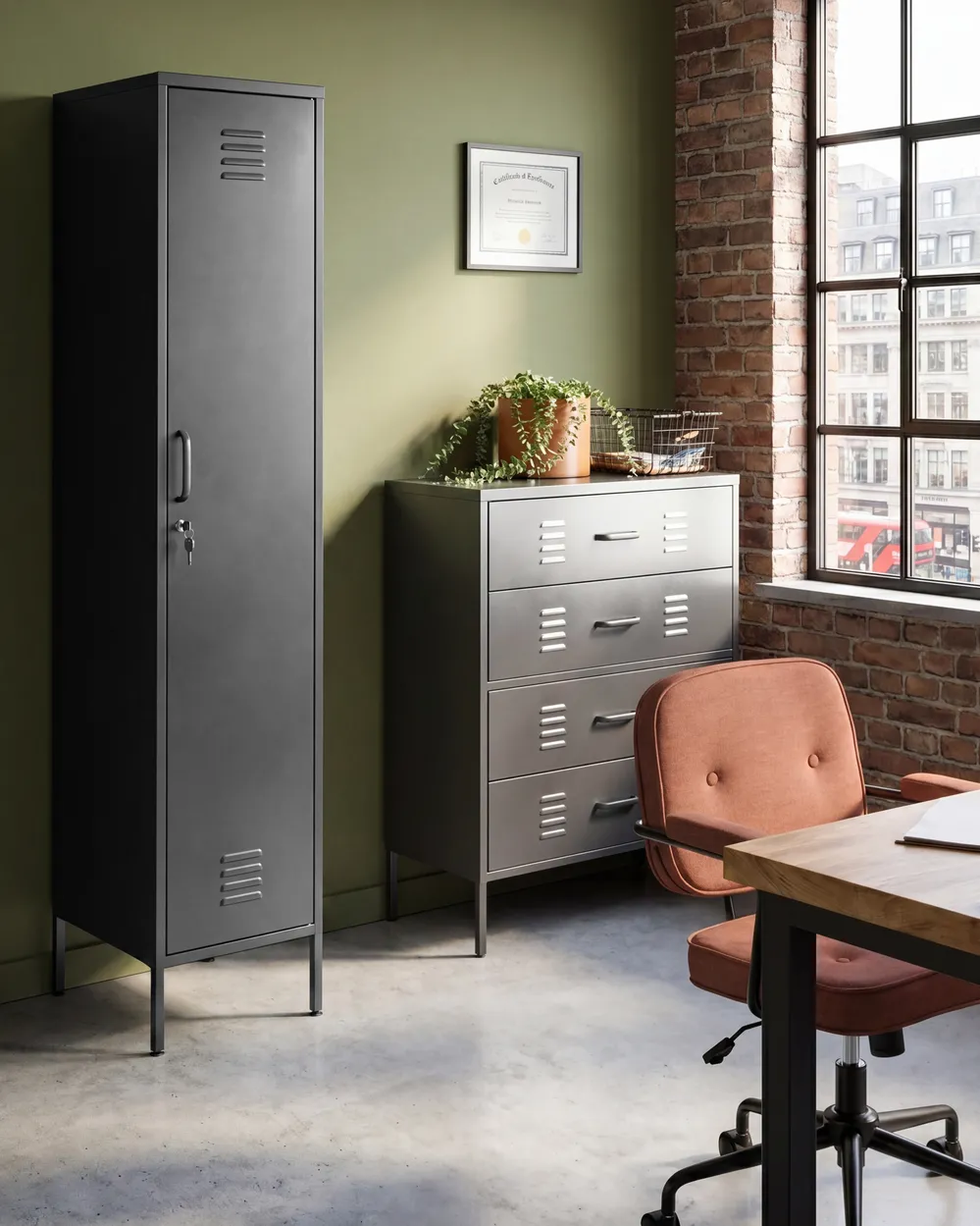 Büroschrank FROME Metall Schwarz