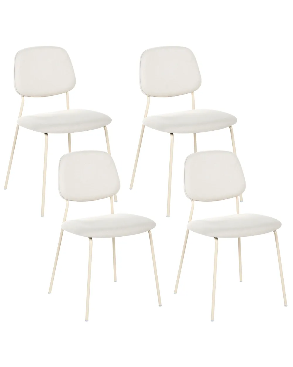 Esszimmerstuhl 4er Set RILEY Stoff Cremeweiß