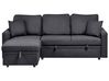 Eckschlafsofa 3-Sitzer NASSJO Kunstleinen Schwarz rechtsseitig