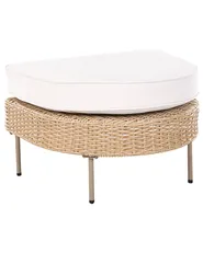 Gartensessel mit Ottomane ARCILLE Polyrattan Beige_1082718