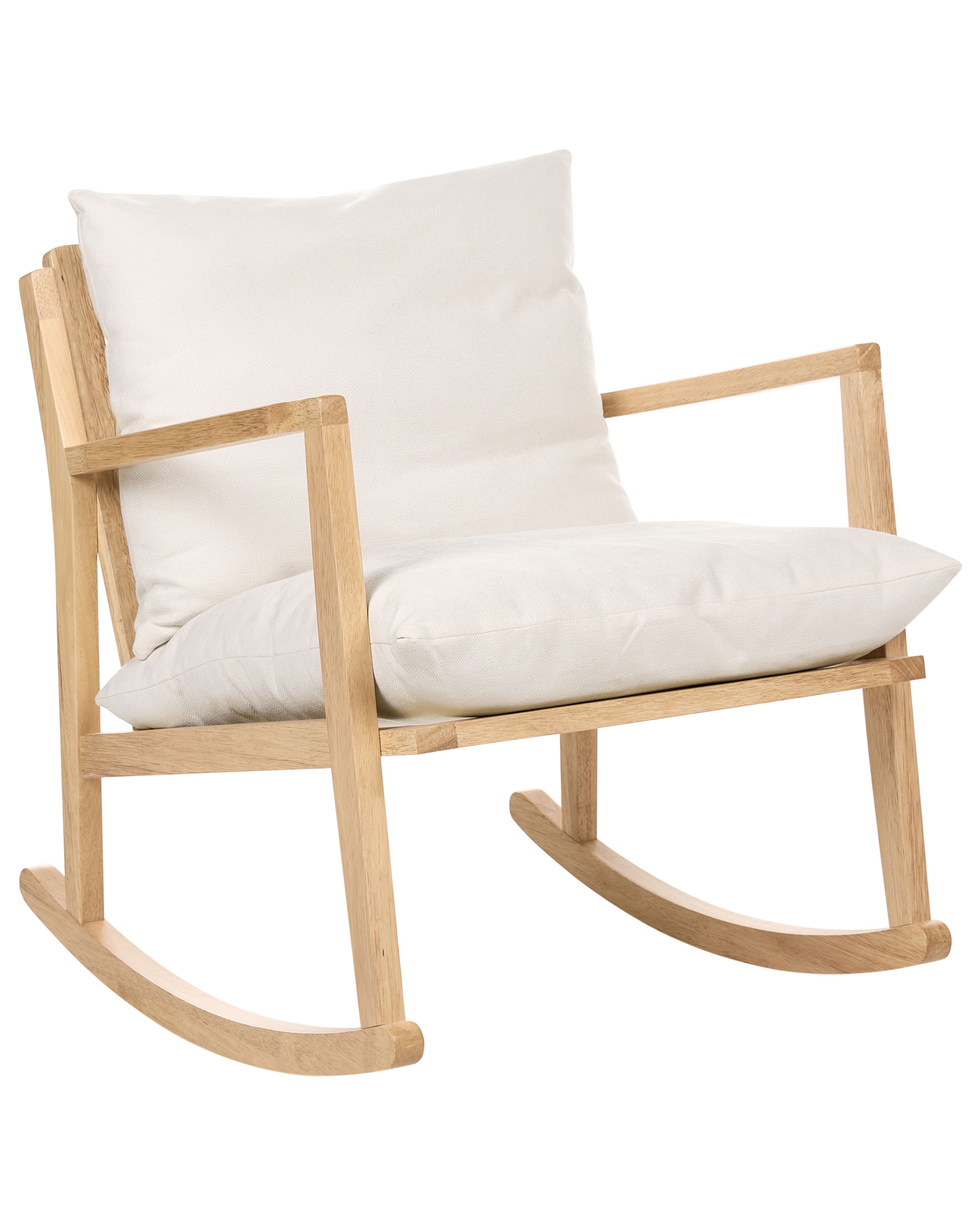 Schaukelsessel KJEVIK Holz Hellbraun / Hellbeige - Beliani.de