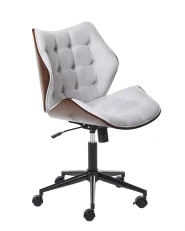 Desk Chair LOMPOC Faux Linen Grey_962920