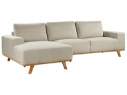 Ecksofa 3-Sitzer NORA Stoff Hellbeige rechtsseitig_891229